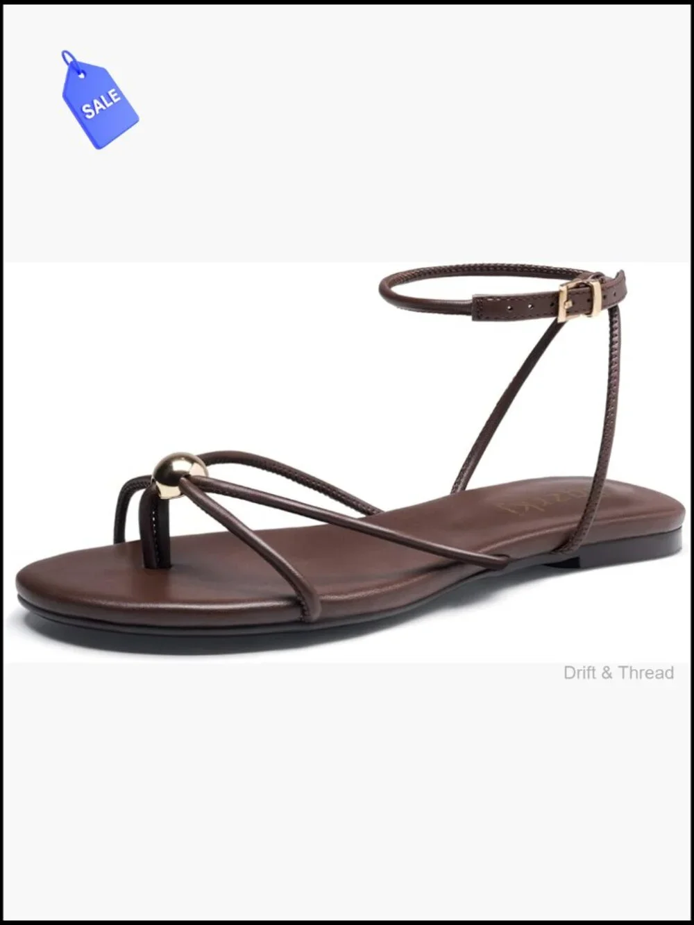 Strappy Flat Sandals for Women Comfortable Ankle Strap Thong Dressy Summer Shoes